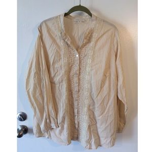 Cream button up blouse